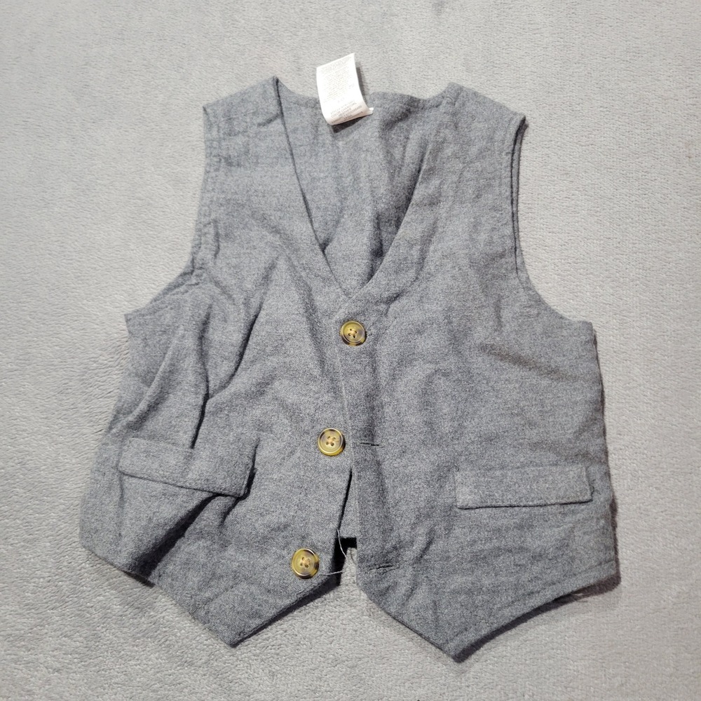 Wonder Nation Vest‎ Boys 2T Charcoal Heather Cotton Button Front Dress WTB19462